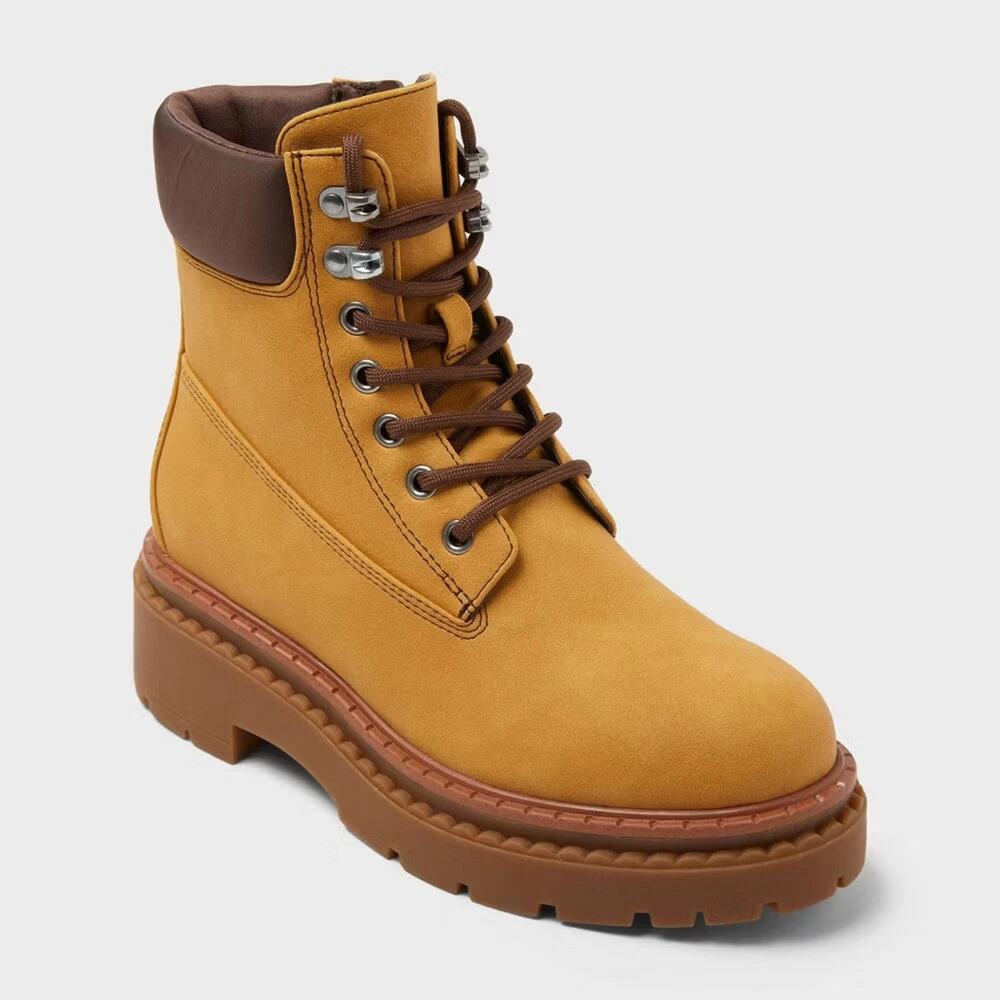 Women Marlowe Hiker Ankle Boots with Memory Foam Insole – Wild Fable - Tan